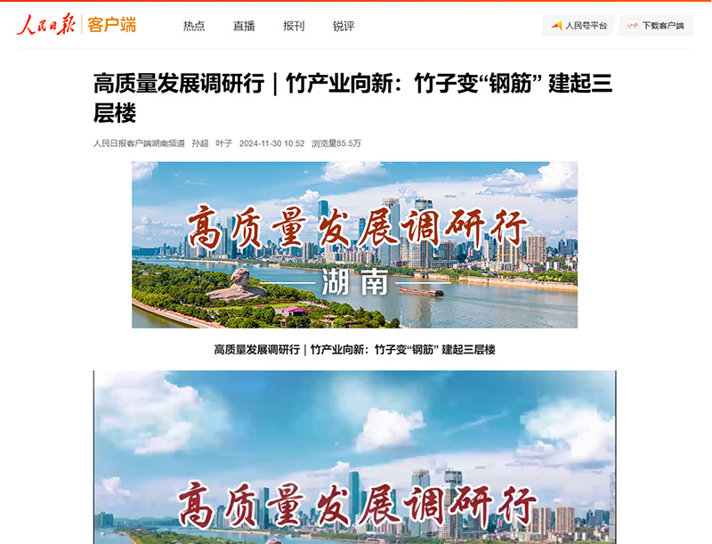 人民日?qǐng)?bào)-竹產(chǎn)業(yè)向新：竹子變“鋼筋” 建起三層樓