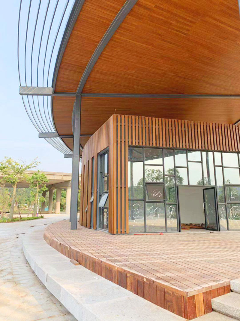 竹天花、竹墻面