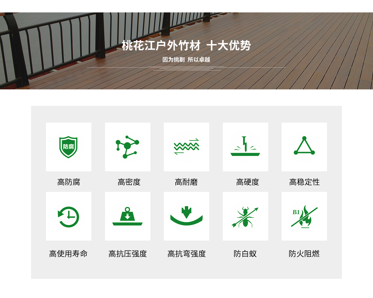 桃花江戶外竹材的十大優(yōu)勢(shì)。